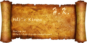 Ház Kinga névjegykártya