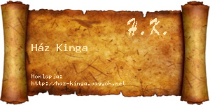 Ház Kinga névjegykártya